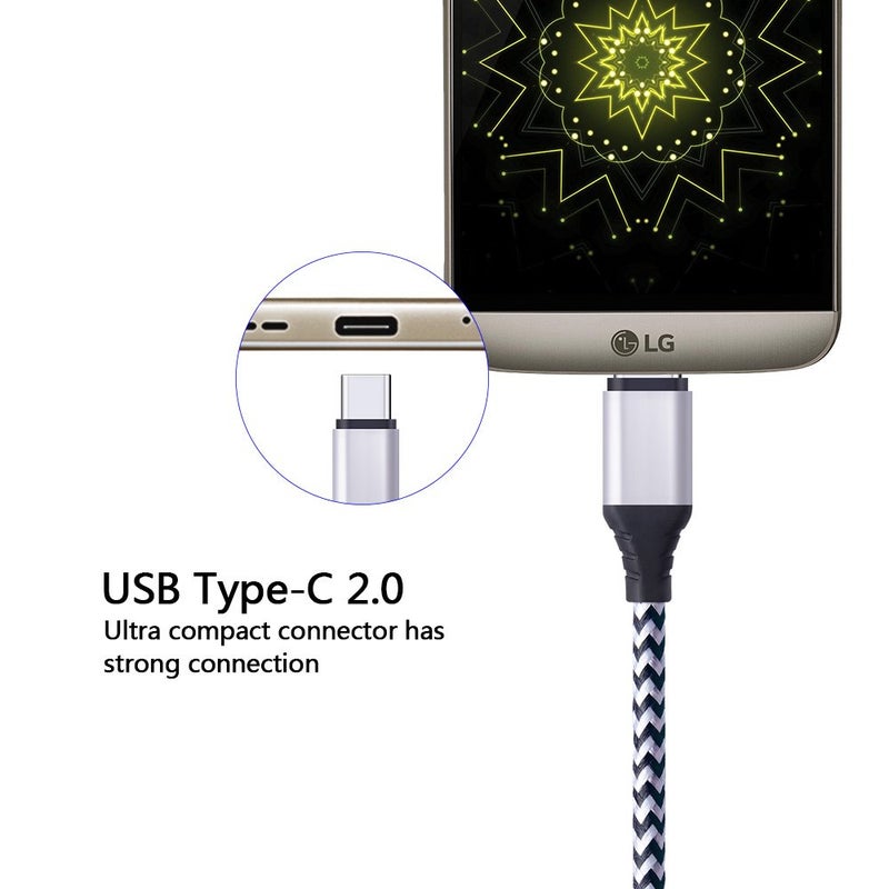 FiveBox 5Pack 6FT USB Type C Cable Phone Charger Fast Charging Cord Compatible Motorola Razr, Edge, 2025 2024 2023, Moto G10 G9 G8 G7 Power Plus Play, G Power/Stylus, G6 X4 Z4 Z3 Z2 Z Play Force Droid - Image 4